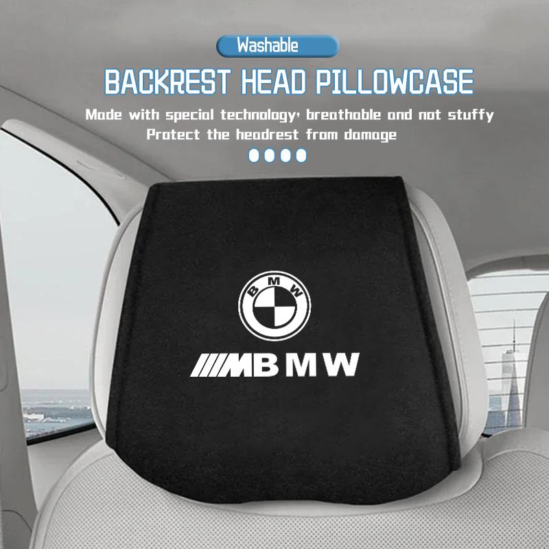 Car Seat Headrest Cover Auto Logo Head Pillowcase Accessories For BMW M Performance Alpina M3 M5 M6 X1 X3 X4 X5 G20 VR7