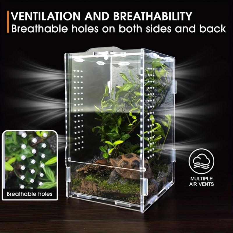 H7EA Акриловый террариум для прыгающих пауков, террариумы для насекомых, террариумы для рептилий, террариум для богомолов, террариум для лягушек