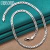 925 Sterling Silver Side Chain Necklace Fashion Jewelry
