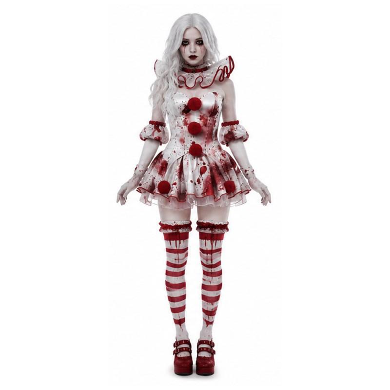 Halloween Dark Clown Girl Costume Adult Cosplay Party Outfit