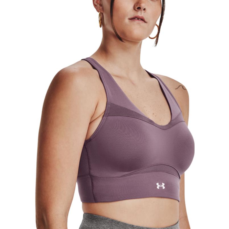Under Armour Smart Form Logo Print Medium Support Sports Bra Women Underwear Purple 1381666-500