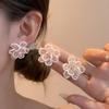 Серебряные Игольчатые Супер Сказочные Плетеные Цветочные Серьги для Женщин - Новый Уникальный Дизайн, Легкая Роскошь, Курортный Стиль, Универсальный Аксессуар