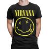 Футболка Nirvana Music Rock Мужская Чистый Хлопок Смешная Футболка С Круглым Вырезом Футболка С Короткой Рукавом Одежда 4XL 5XL 6XL