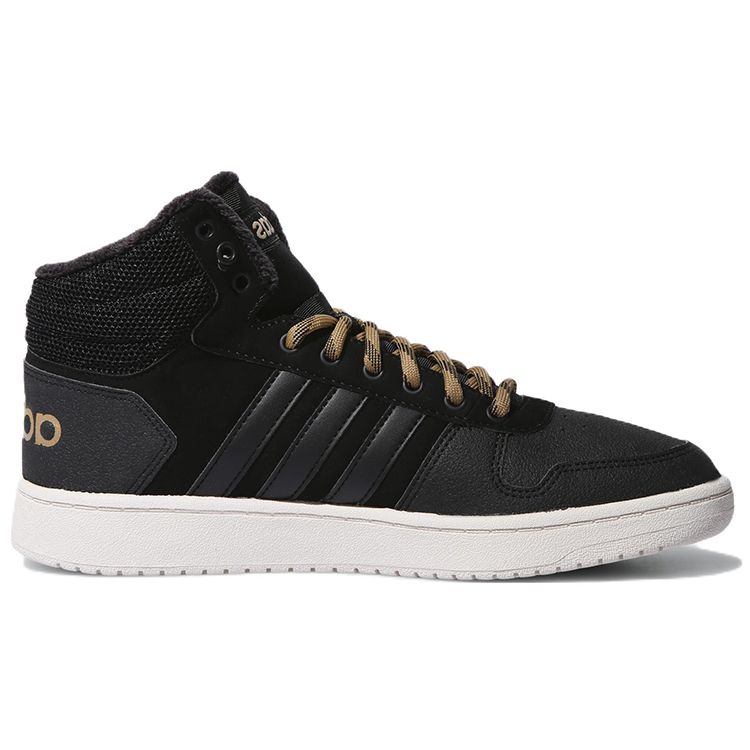 Adidas Neo Hoops 2.0 Mid Suede Slip Resistant Durable High Top Skate Shoes Unisex Sneakers Black CG7117