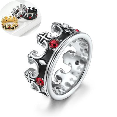 Кольцо с короной из нержавеющей стали, мужское винтажное кольцо, ювелирное изделие, подарок на день рождения