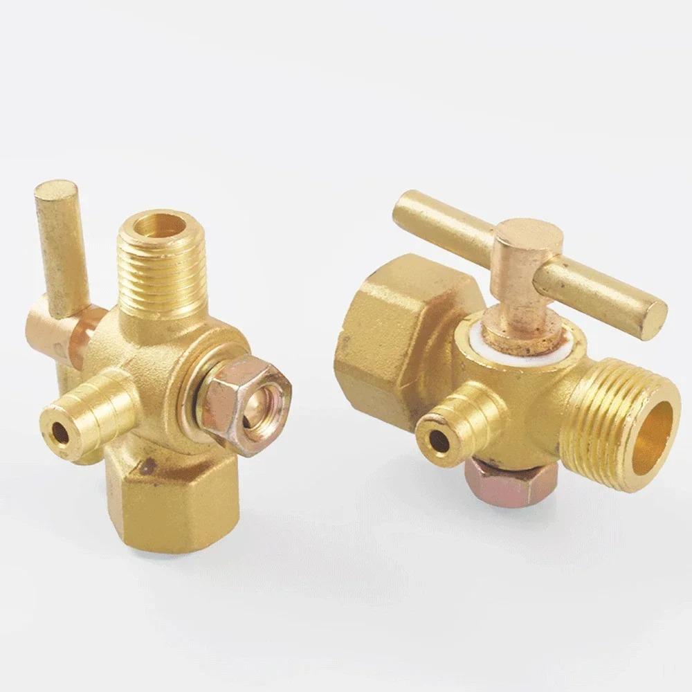 M14 M20 Metric Female To Mae x 10mm Hose Barb Brass Tee 3 Ways Petcock Tap Valve With Hanlde For Cooker Drainer