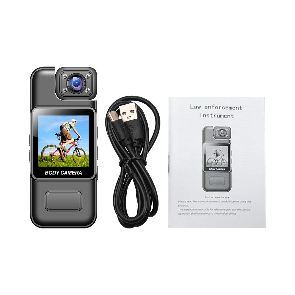 1080P Wearable Camera with O and Video Recording Clip-on Camera Camcorder 180 Degrees  Rotatable Lens