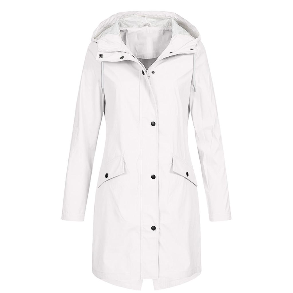 Женская однотонная полосатая куртка от дождя на открытом воздухе плюс средний и длинный водонепроницаемый плащ с капюшоном ветрозащитный