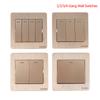 Gold Wall Switch 1/2/3/4 Gang 1Way Button Wall Light Switch On / Off Push Button