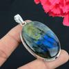Labradorite Gemstone Pendant Solid 925 Sterling Silver Pendant Jewelry Gift For Unisex