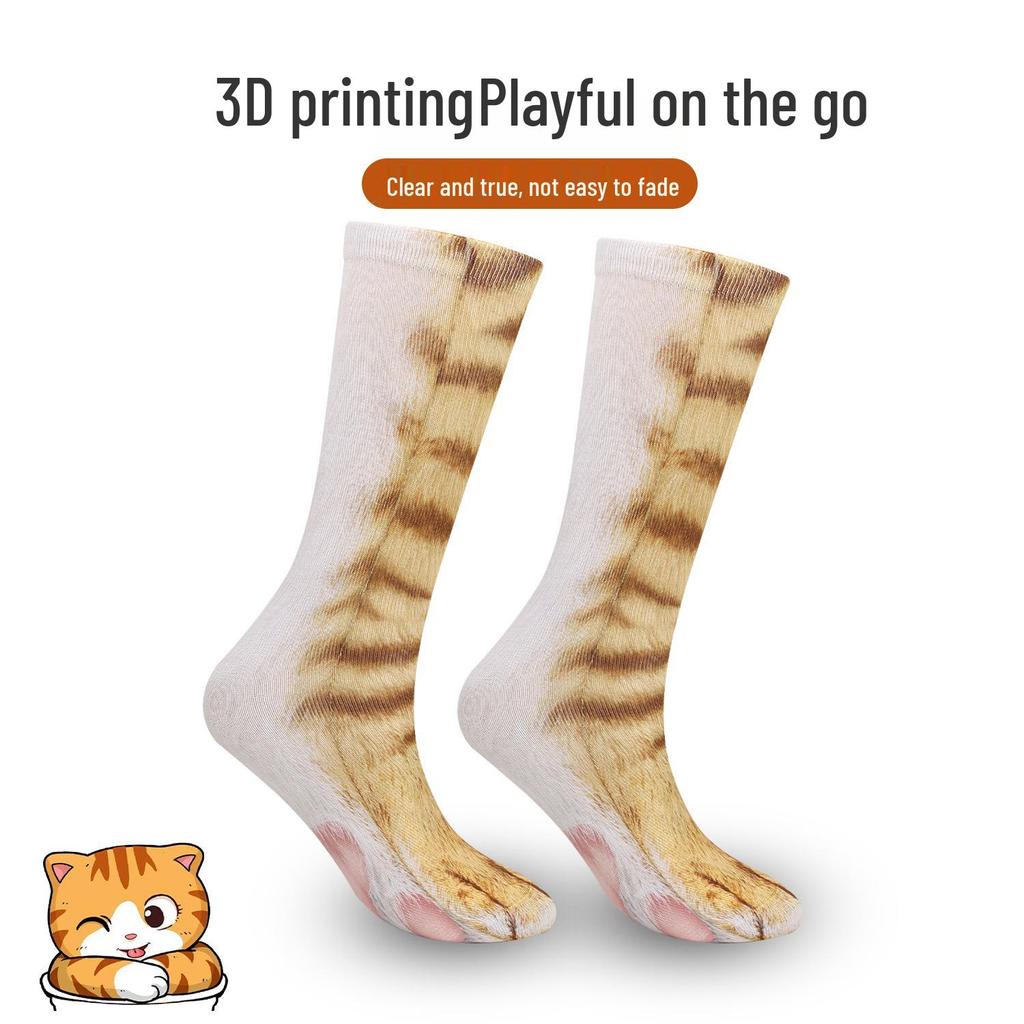 Носки до середины икры с когтями животных - Смешные носки с принтом для взрослых и детей