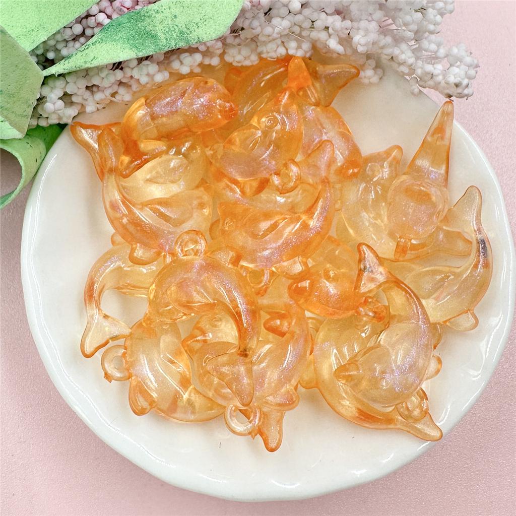 Модные браслеты «сделай сам» 15,6*20,5 мм, 20 шт., ожерелье из свободных бусин для изготовления ювелирных изделий, ювелирные аксессуары, акриловая форма дельфина