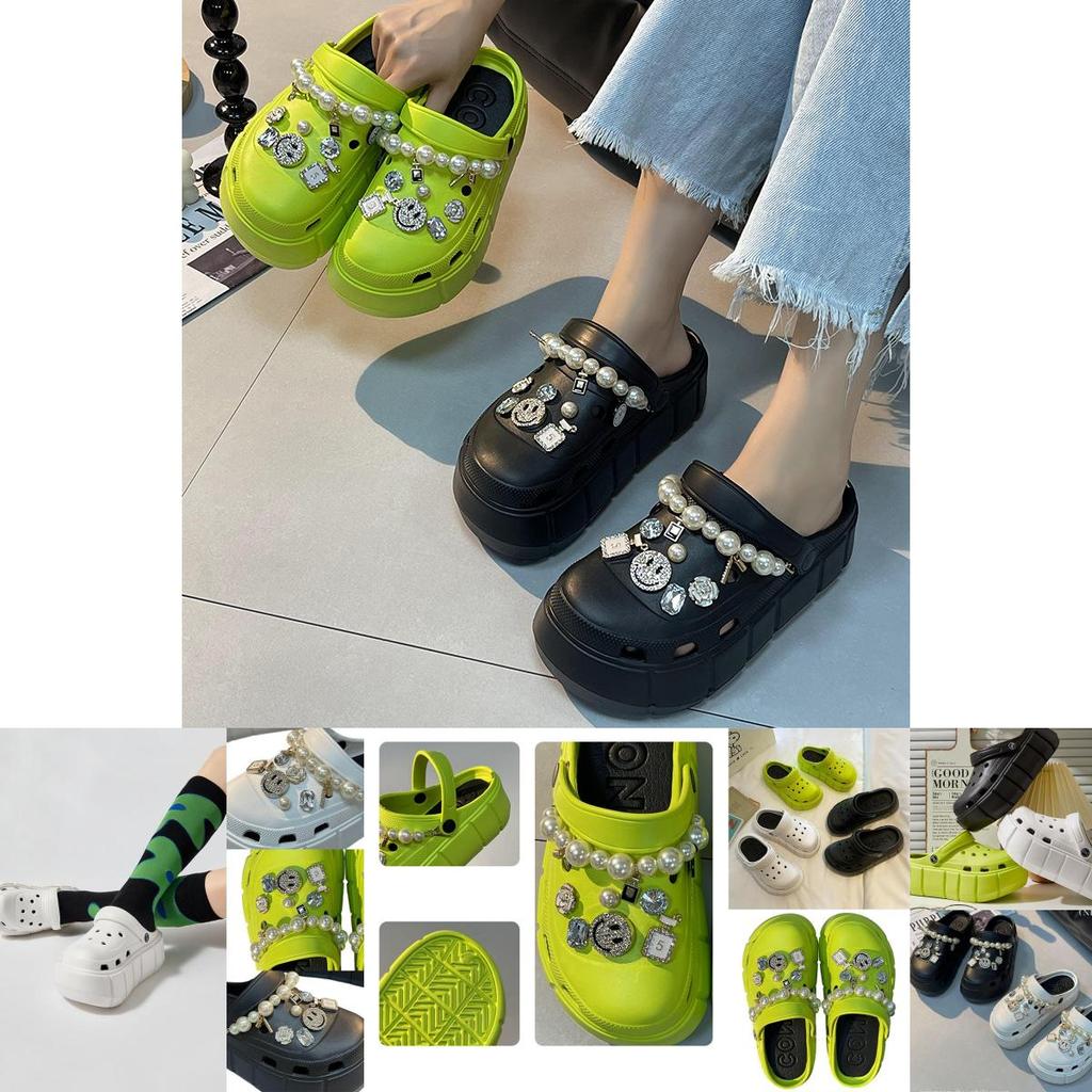 Thick Women Pearl Sole Sandal Breathable Fashion Shoes Eva Accessories Diy