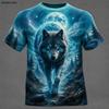 Men's Animal Wolf Tiger Funny Duck T Shirt Short Sleeve T shirt 3D Print O-Neck Shirt Exaggerated Designer Party Holiday t shirt