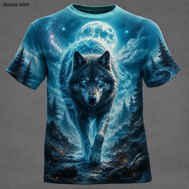 Men's Animal Wolf Tiger Funny Duck T Shirt Short Sleeve T shirt 3D Print O-Neck Shirt Exaggerated Designer Party Holiday t shirt