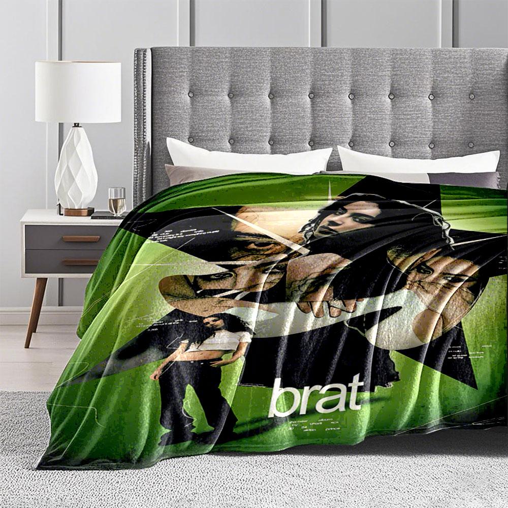 "Green Star Art 'Brat' Blanket" for all seasons blanket lunch break throw gift