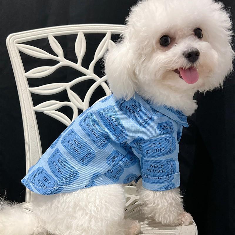 Pet Dog Cat Shirt Cotton Denim Style Lightweight Casual Outfit Large Medium Small Breeds