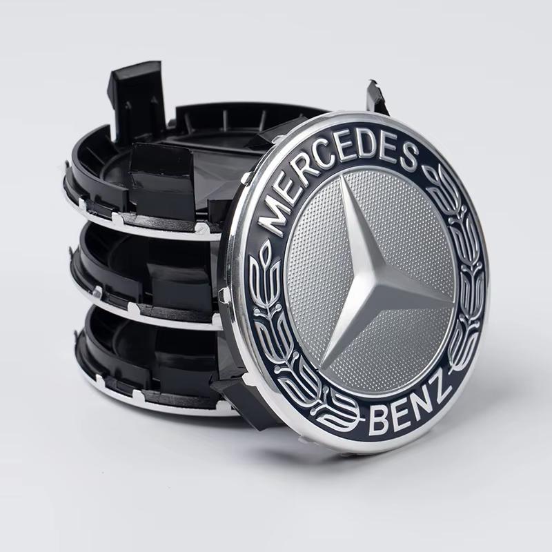 OFK3 4 PCS 75MM Integrated Black or Silver Star Mercedes Benz Amg C177 W218 GLE E-Class W253 Wheel Rims Center Hub Caps Car Ornaments