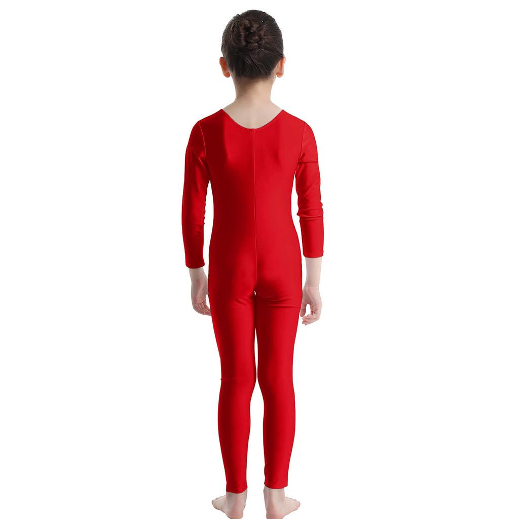 Children's Ballet Gymnastics Leotard Dance Costume Girls Long Sleeves Jumpsuit Bodysuit Dancewear Kids Full Body Unitard