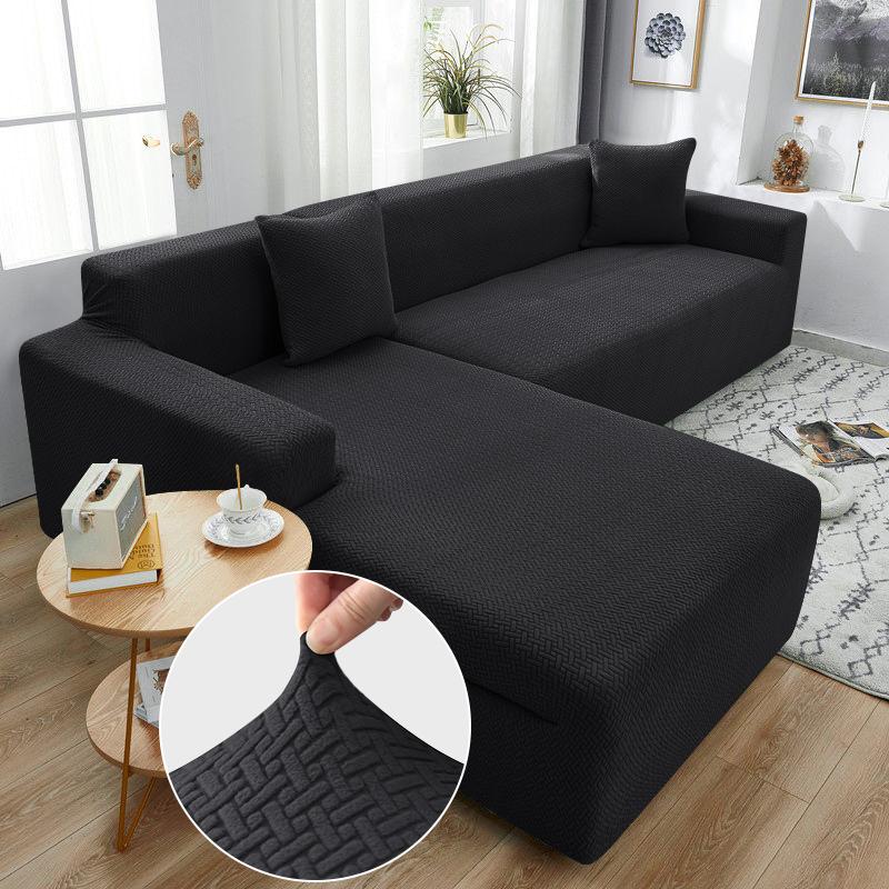 Jacquard Stretch Sofa Slipcover Spandex Elastic Sectional Sofas Covers for Living Room Chaise Longue Couch Cover 1/2/3/4-seater
