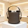 Haute couture version hand-woven bucket bag women's 2026 new first-layer cowhide woven bag fashionable versatile shoulder bag