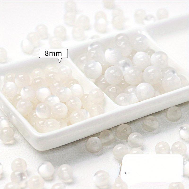 100 шт. бусины из смолы с имитацией кошачьего глаза, круглые бусины, ожерелья из бисера ручной работы, браслеты, серьги, ювелирные аксессуары
