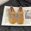 Retro Versatile Round Head Flat Bottom Shallow Mouth Single Shoes Women's Autumn New Temperament One Word with Skirt Mary Jane Shoes
