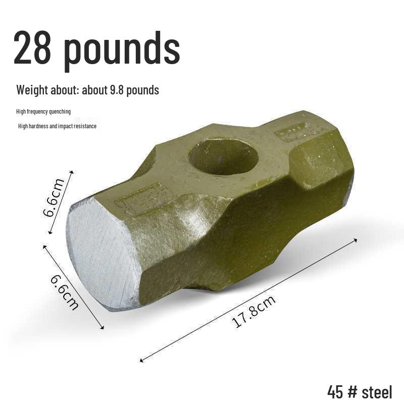 Сверхпрочный большой кувалда: Взрывозащищенный стальной молоток каменщика, восьмигранный, с ручкой, для колки камня и стен.