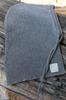 Wool balaclava, ribbed weave, gray