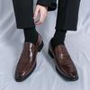 Модная кожаная мужская обувь лоферы Мужские слипоны Повседневная обувь Модная мужская офисная обувь Мужская удобная обувь для свадебного платья Балетки Нескользящая обувь для ленивых