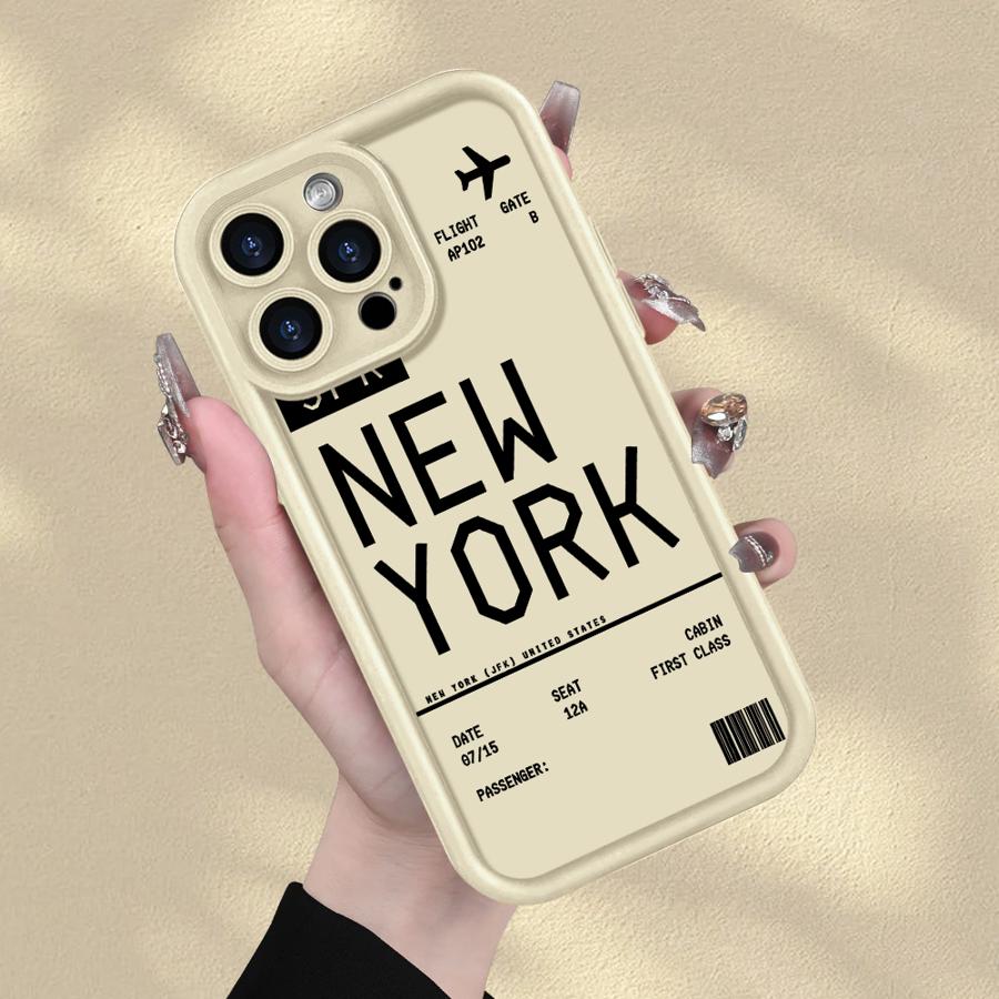 Мягкий чехол для телефона Fly To New York для iPhone 13 12 11 Pro Max XR XS Max 16e 15 16 14 Plus 17 Air
