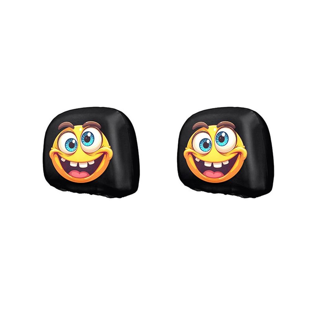 2Pcs Cartoon Car Pillowcase Cool Decorations Car Seat Headcover Gift for Car Lover