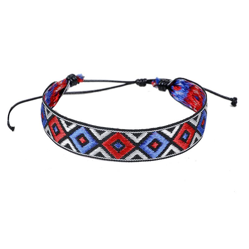 Cross-Border Bracelet Retro Handmade Bracelet Bohemian Printed Fabric Artistic Bracelet Carrying Strap Ethnic Style