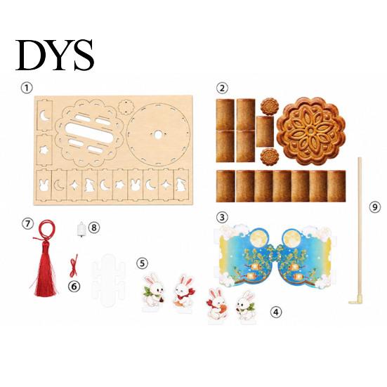 Украшение для Праздника Середины Осени, Набор для DIY Фонарика Лунного Зайца, 3D Светодиодный Ручной Фонарик, Образовательная Игрушка для Развития Мелкой Моторики, Поделка в Древнем Стиле