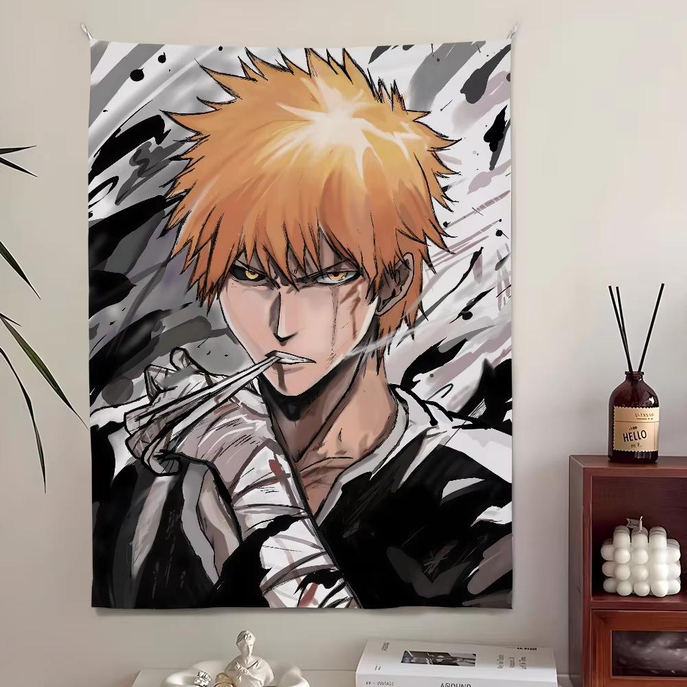 Г bleach Однотонный коллаж из манги Настенный гобелен Итиго Куросаки Аниме Арт-принт Стильное настенное украшение для спальни Комнаты в общежитии