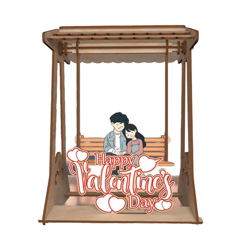 Valentine’s Day Wood Decoration Rustic Swing Chair Couple Ornament Handmade Farmhouse Table Sign Valentine's Day Anniversary