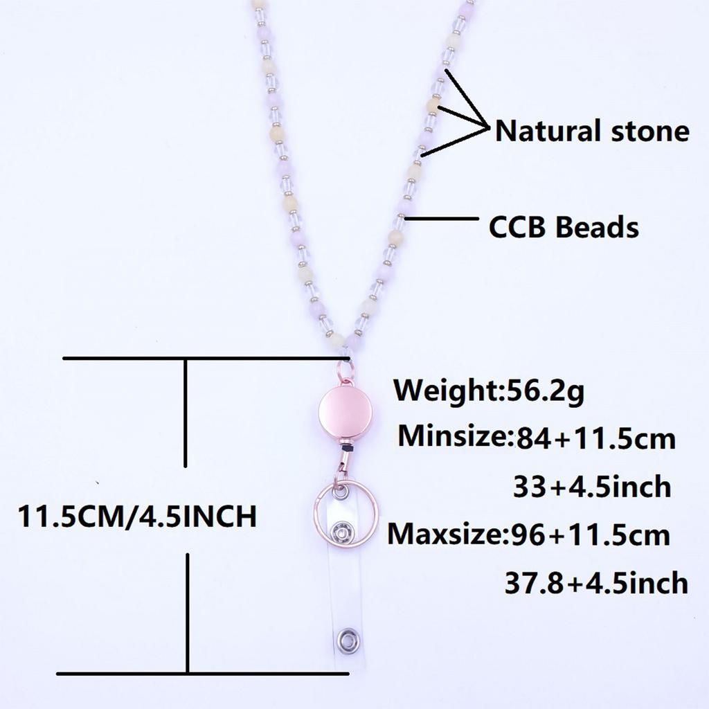 Ожерелье из бисера и шнурка для ключей и держателя карт, ожерелье из натурального камня для женщин, держатель для очков, шнурок