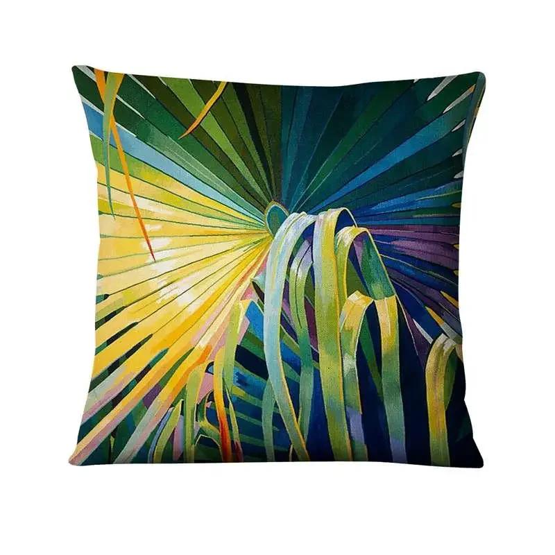 Green Plant Printed Cushion Cover Decorative Tropical Palm Leaf Pillow Case Living Room Bedroom Car Sofa Home Decora Pillowcase
