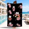 Pink dog In The Garden Beach Towel, Microfiber Beach Towel, Perfect For Pool, Beach, Travel, Home Decor Beach Party Fan gifts