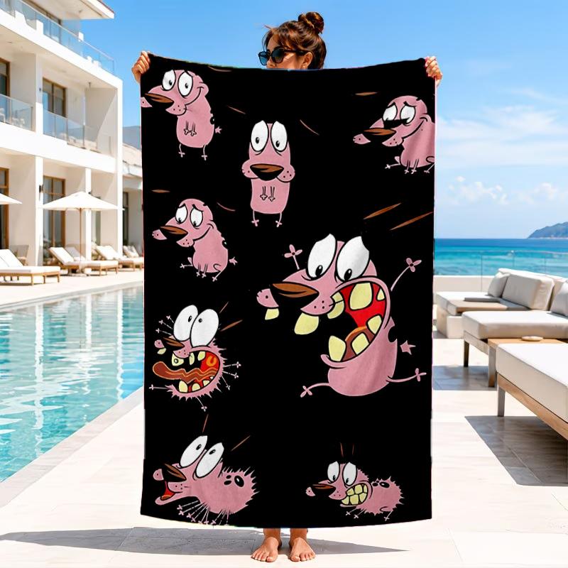 Pink dog In The Garden Beach Towel, Microfiber Beach Towel, Perfect For Pool, Beach, Travel, Home Decor Beach Party Fan gifts