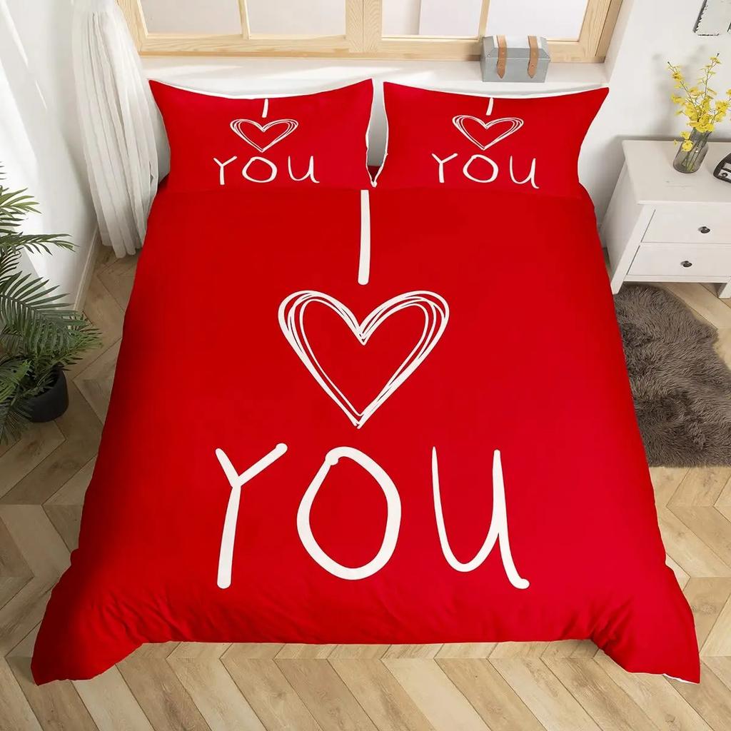 Пододеяльник с узором в виде сердец для девочек, женщин, розовый, романтическая тематика, постельный комплект, декор комнаты, мягкий чехол для одеяла на День святого Валентина