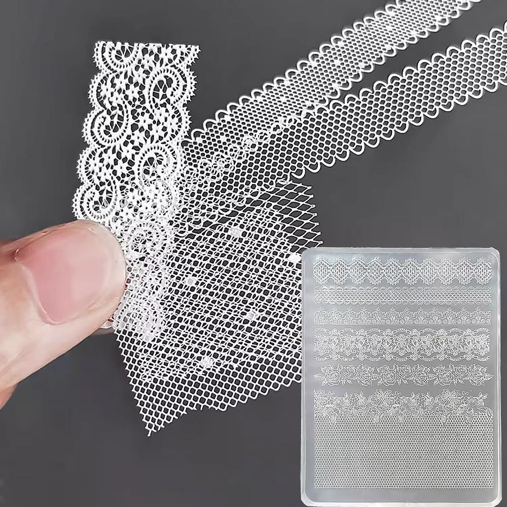 Reusable 3D Nail Molds Transparent Lace Nail Mold Hot Sale Nail Art Molds Manicure Charms Making