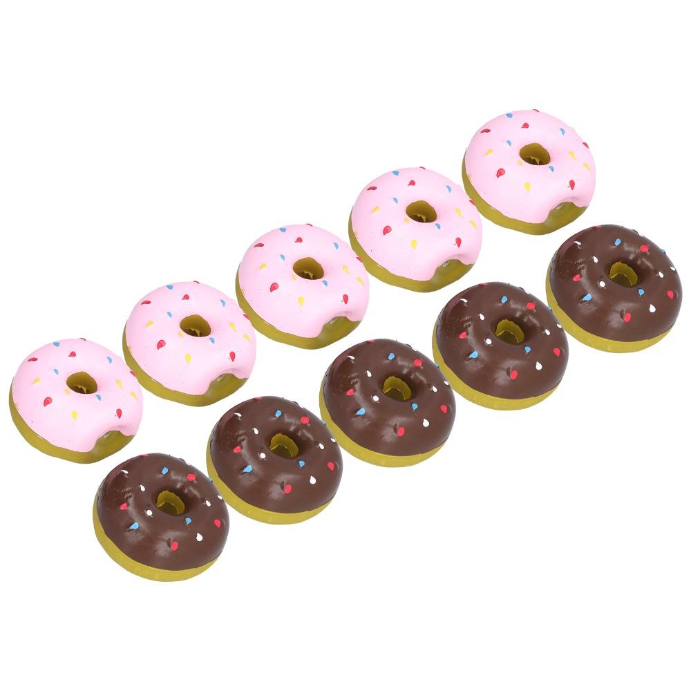 10pcs Donut Shape Squeaky Dog Toy Multi Colors Donut Dog Toy Latex Dog Toy Chew Relief