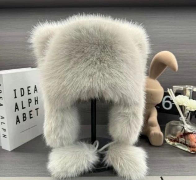 Зимняя холодная и теплая имитация лисьего меха защитная шапка для ушей маленькая шапка енота-повелителя модная интернет-знаменитость шапка