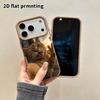 Phone Case: 2D flat lambskin suitable for iPhone 18, 17, 16, 15, 14, 13 Pro film protective case,selfie orange cat, Christmas and Halloween gift
