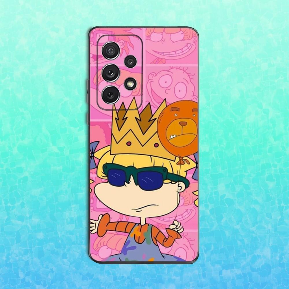 R-Rugrats Chuckie A-Angelica Phone Case For Samsung S25,S24,S23,S22,S21,S20,S10,Ultra,Plus,Lite,FE,Soft Silicone Black Cover