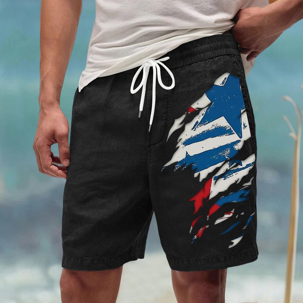 Мужские летние большие повседневные свободные спортивные брюки пляжные шорты