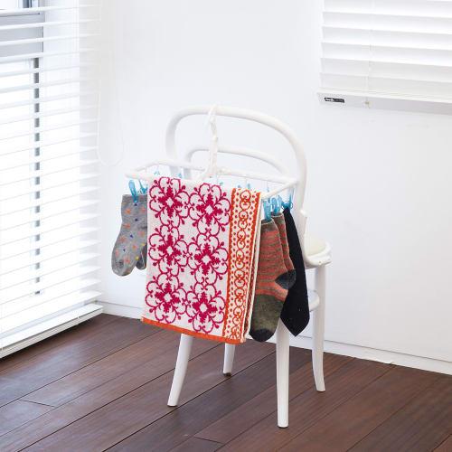 Aisen Промышленная Мини-Квадратная Вешалка для Сушки в Помещении, с 16 Прищепками, Синяя, 40 x 19.5 x 19.5 см