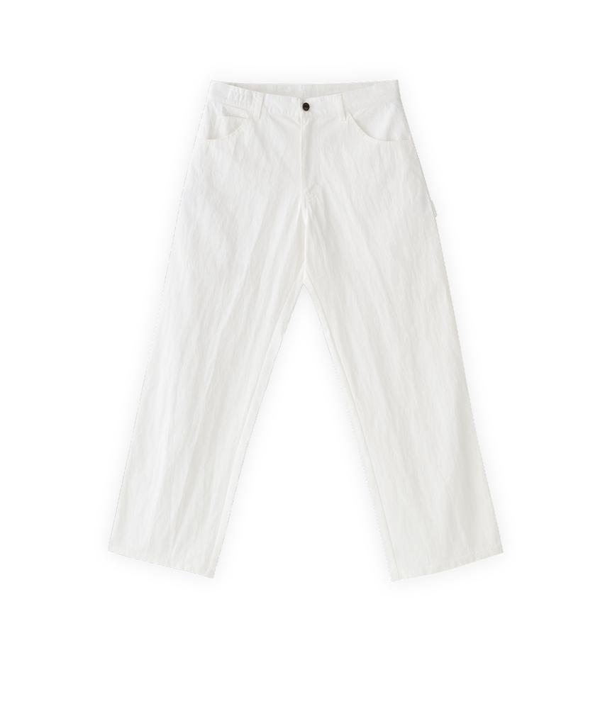 TUEWID 002 Washed Captain Pants In Loose Fit White
