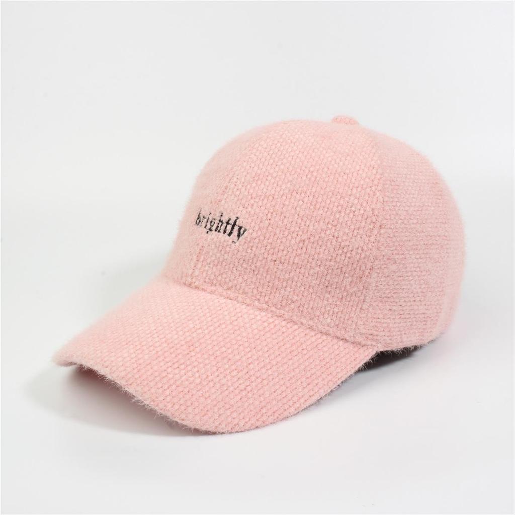 Женская утолщенная мохеровая и бархатная шапка-утконос - универсальная модная корейская бейсболка на осень/зиму